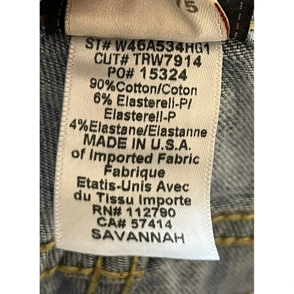 True Religion Savannah Denim Long Jean Bermuda Shorts Size 27 Lt Blue Wash Jorts
